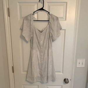 White and black polka dot dress